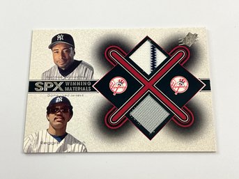 Reggie Jackson & Bernie Williams SPx Wnning Materials Game-used Jersey Cards