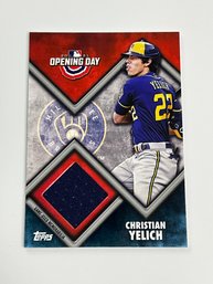 Christian Yelich 2021 Topps Opening Day Relic Jersey Card