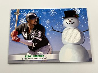 Eloy Jimenez 2021 Topps Holiday Jersey Relic Card