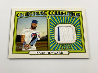 Jayson Heyward 2021 Topps Heritage Clubhouse Collection Jersey Card