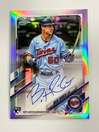 Brent Rooker 2021 Topps Chrome Refractor Rookie Autograph /499
