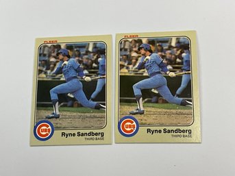 2 Ryan Sandberg 1983 Fleer Rookie Cards