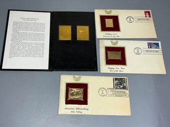 First Day Of Issue Stamps Plus Egyptian Gold Stamps