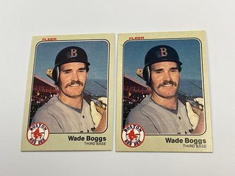 2 Wade Boggs 1983 Fleer Rookie Cards