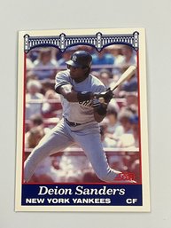 Deion Sanders 1989 Score Yankees Team Card Rookie