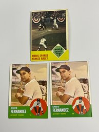 1963 Topps World Series Maris And Fernandez (x2)