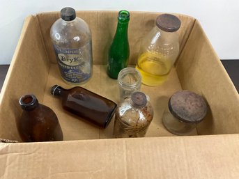 Vintage Bottle Lot With Old Glass Gatorade Bottle