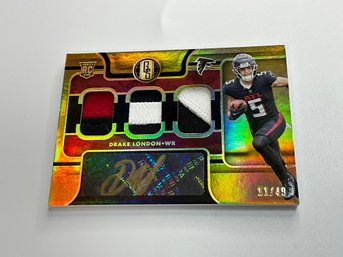 Drake London 2022 Gold Standard RPA Rookie Patch Auto /49 Tri Color Tri Patch