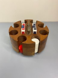 Poker Chip Holder With 2 Card Decks And Chips