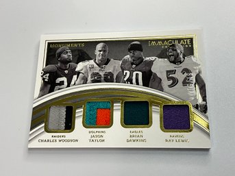 2022 Immaculate Monuments Quad Jersey Charles Woodson, Jason Tayler, Brian Dawkins & Ray Lewis /49