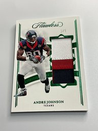 Andre Johnson 2022 Flawless Patches Emerald 1/5 Tri Color Patch