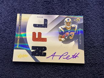 Austin Pettus Playoff Absolute Rookie Premiere Materials Autographed Jersey/football Card /299 RPA