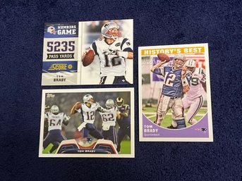 Tom Brady Card Lot With Topps Magic Histories Best, Topps And Scores Numb3rs Game