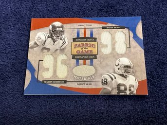 Randy Moss And Marvin Harrison 2005 Certified Debut Year Jersey Card /98