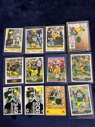 Green Bay Packers Card Lot With Brett Favre Jersey Card And Bubba Franks Jersey Card