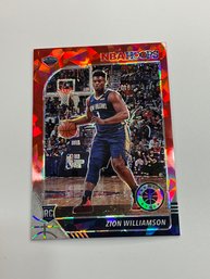 Zion Williamson 2019-20 NBA Hoops Premium Stock Red Prizm Rookie