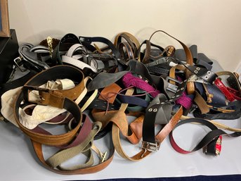 Great Lot Of Belts Some Are Vintage