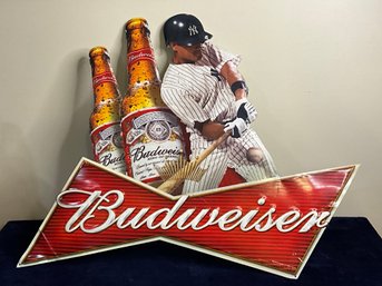 New York Yankees Budweiser Metal Beer Sign