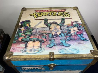 Rare Vintage 1989 Teenage Mutant Ninja Turtles Wooden Toy Box