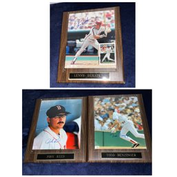 Lenny Dykstra, Jody Reed And Todd Benzinger Autographed 8x10 Photo Plaques