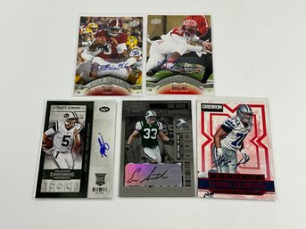 5 Autographed Rookie Football Cards