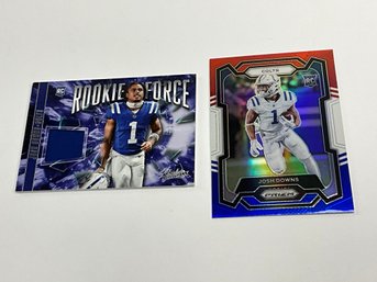 Josh Downs 2023 Prizm Red White & Blue And Absolute Rookie Force Jersey