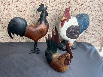 Group Of Chickens And Roosters