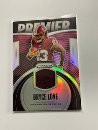 Bryce Love 2019 Prizm Premier Rookie Jersey Card