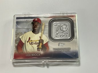 Lou Brock Topps 70th Anniversary Logo Patch Card