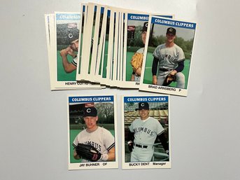 1987 Columbus Clippers Minor League Baseball Cards With Jay Buhner Prospect Card