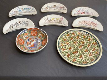 Asian Bone Dishes, Bowl And Plate