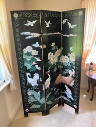 Stunning Vintage Asian Lacquer Screen Room Divider