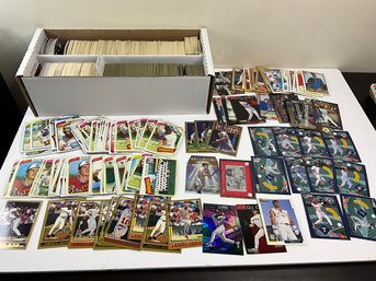 2 Row Box Of Baseball Cards With Stars, Stickers And Vintage Lots Of 1980 Topps