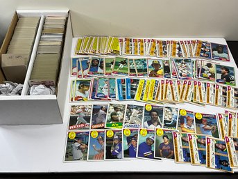 2 Row Box Of Baseball Cards With Lots Of 1981 Topps