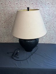 Large Hammered Metal Table Lamp