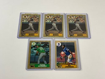 1987 Topps Baseball Rookie Lot Bonds (x3), McGwire And Jackson