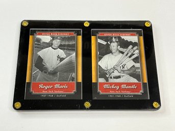 Roger Maris And Mickey Mantle Upper Deck Legends Card Plaque