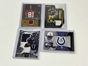 Group Of 4 Football Jersey/relic Cards With Jeffery /299, James, Boldin And Rudolph