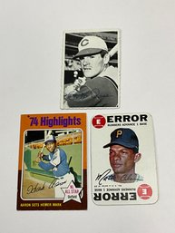 Rose 1969 Topps Deckle, Aaron 1975 Topps & Alou 1968 Topps Game