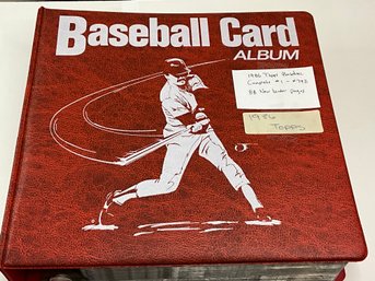 1986 Topps Baseball Complete Set In Binder