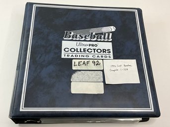 1992 Leaf Baseball Complete Set In Binder