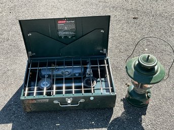 Vintage Coleman Lamp And A Camp Grill