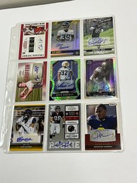 9 Autographed Rookie Football Cards