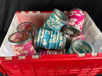 Tote Full Of Pink And Blue Hanging Lanterns