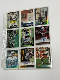 Page With Autographed Rookie Cards And Football Stars