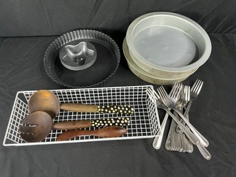 Vintage Cookware, Wooden Spoons And Other Items