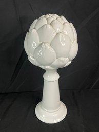 Large White Footed Ceramic Artichoke