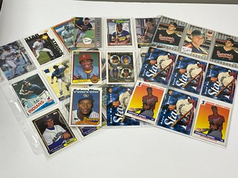 3 Pages Of Baseball Rookie And Prospect Cards