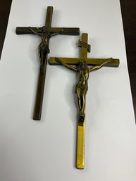 Pair Of Vintage Metal Crosses Dixline And Lovell MFG Inc