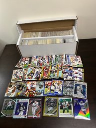 2 Row Box Of Football Cards With Rookies, Stars, Inserts And Commons
